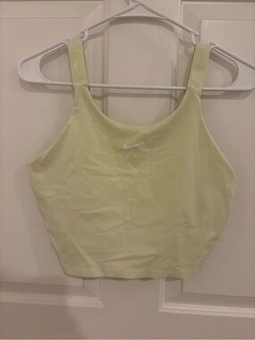 Nike Light Lime Crop Tank with White Swoosh